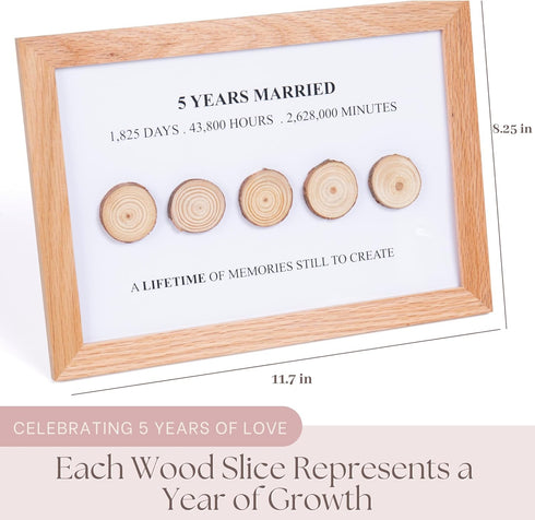 5 Year Anniversary Wood Gift for Husband or Wife